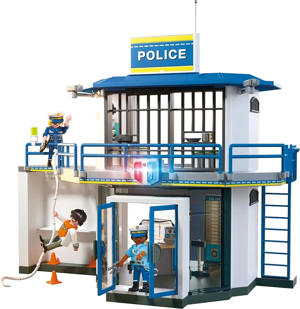 PLAYMOBIL Police Station With Investigation Room - Blue - ONE SIZE