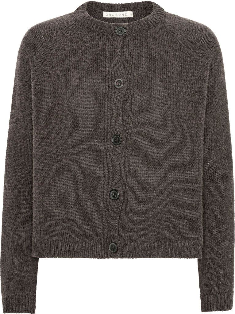 grobund - nanna uld cardigan - mocca brun