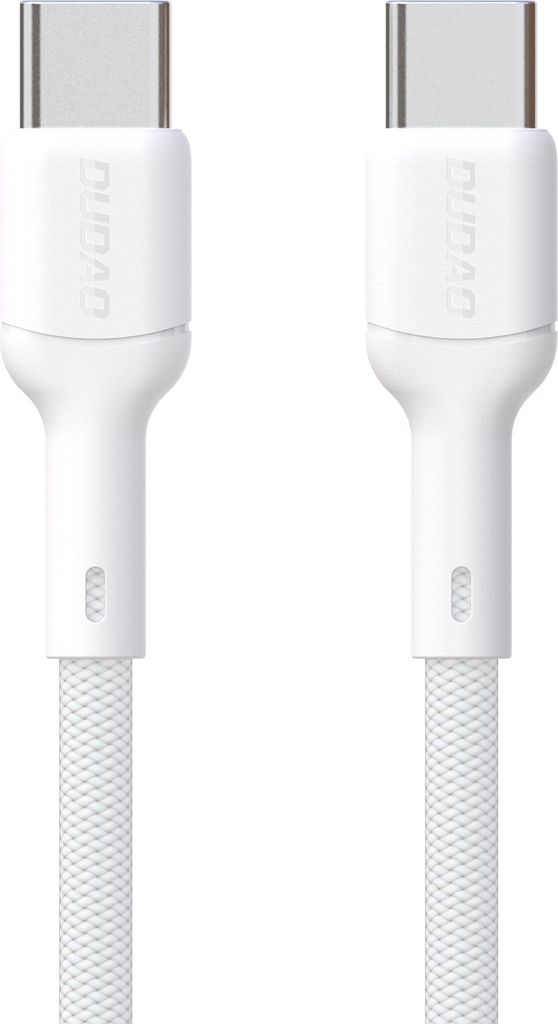 dudao l9c usb-c 2.0 til usb-c lade- og datakabel, tekstil, hvid, 2m