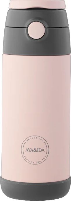 AYA&IDA Kids Straw Drikkeflaske 350ml Soft Rose