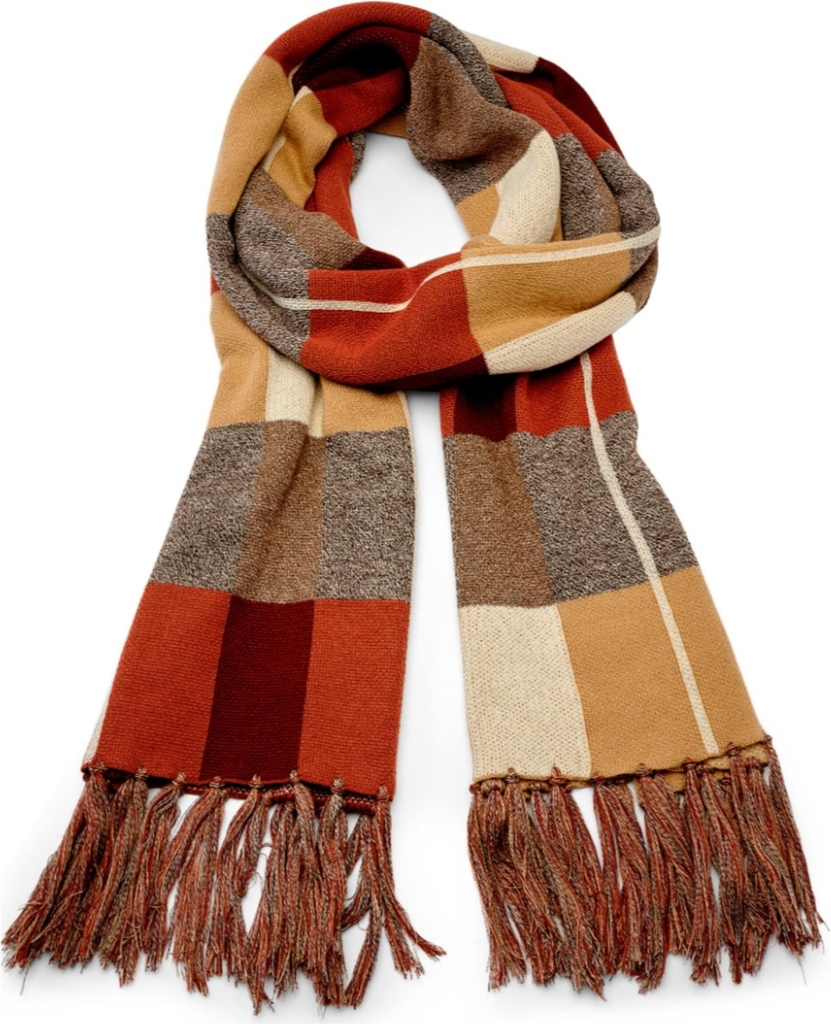Sidegren Hiems Brun & Bordeaux Plaid Halstørklæde