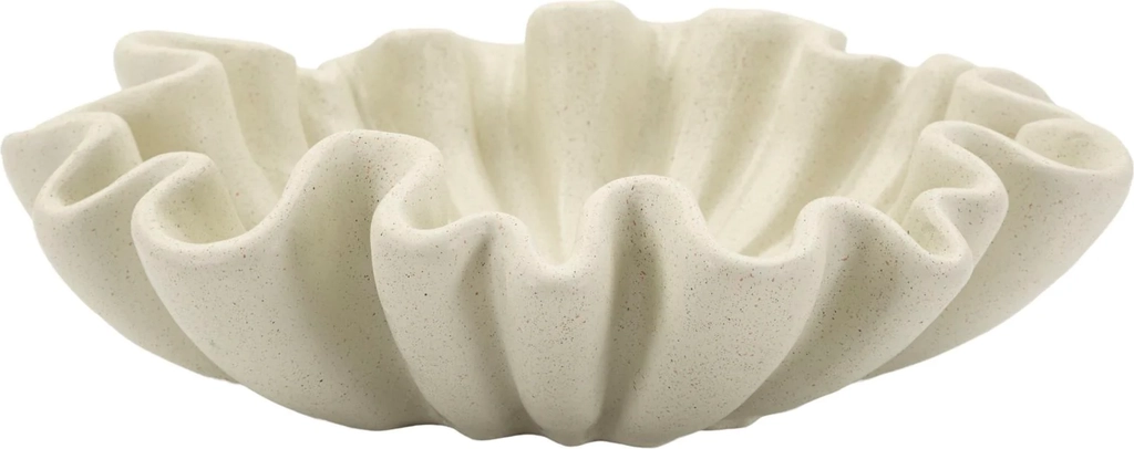 Fad, cremefarvet i polyresin - 31x9 cm