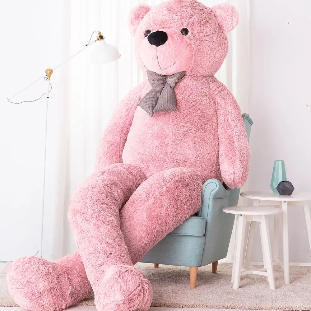 stor plys bamse, tøjdyr, legetøj, 300 cm, lyserød, popo