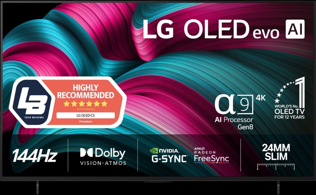 lg 77" oled evo ai c5 4k smart tv 2025