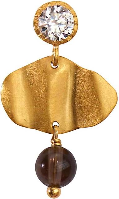 Stine A Petit Cleo Mocha Earring Single Ørering Forgyldt
