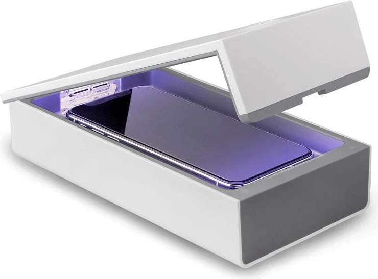 sbs 2-i-1 uv-sterilisator m. trådløs oplader - 5w - hvid | mobilcovers.dk