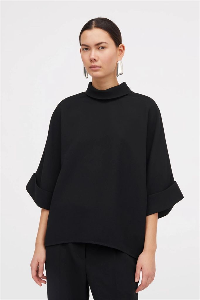 mkdt bailee crepe georgette blouse black