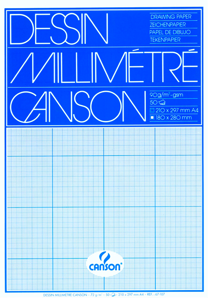 Millimeterpapir 90 g - A4