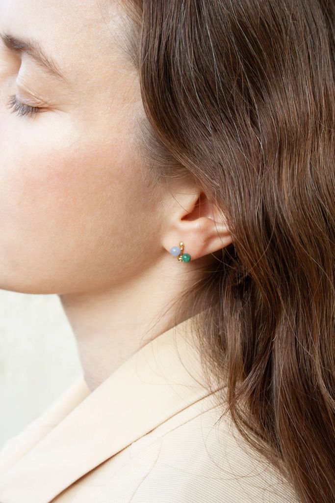 birthstone ear stud · customized