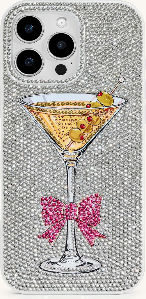 JW Pei Silverfärgat Mobilskal Med Glittrigt Martini
