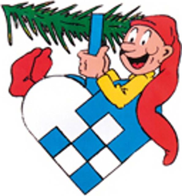 Bramming nisse, sider hjerte Juletræspynt