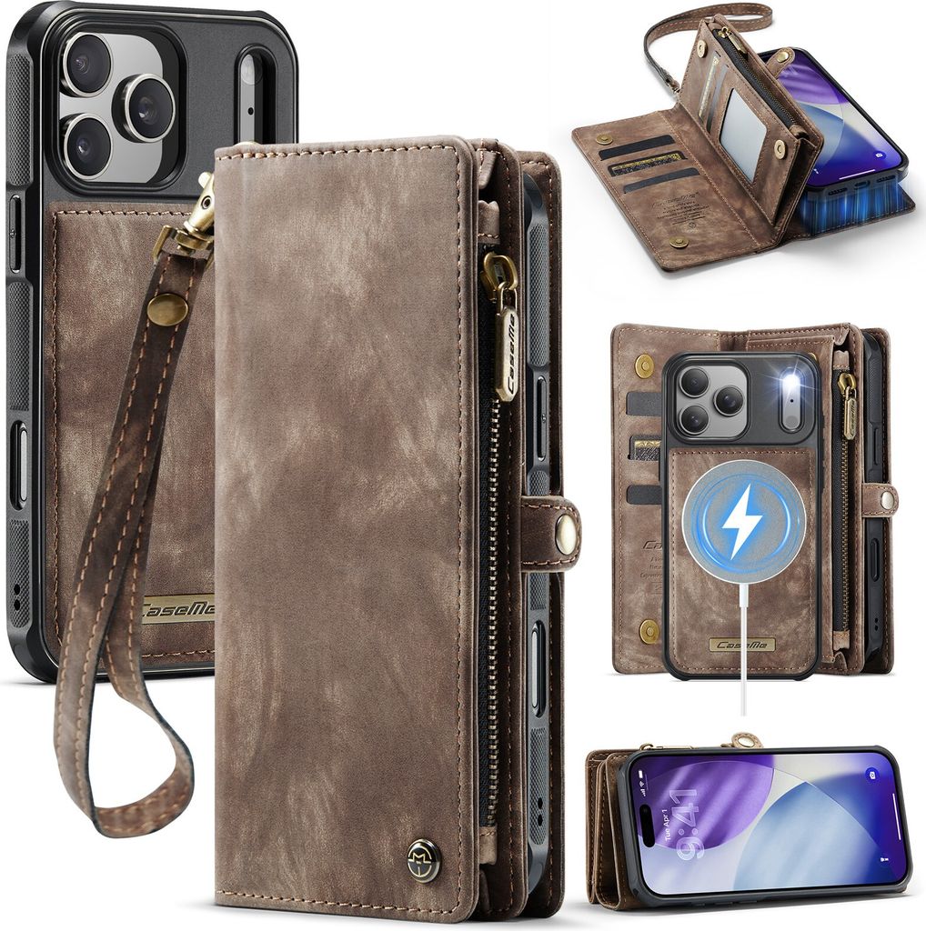 CaseMe Multi-Slot Mobiltaske iPhone 17 Pro Max Brun
