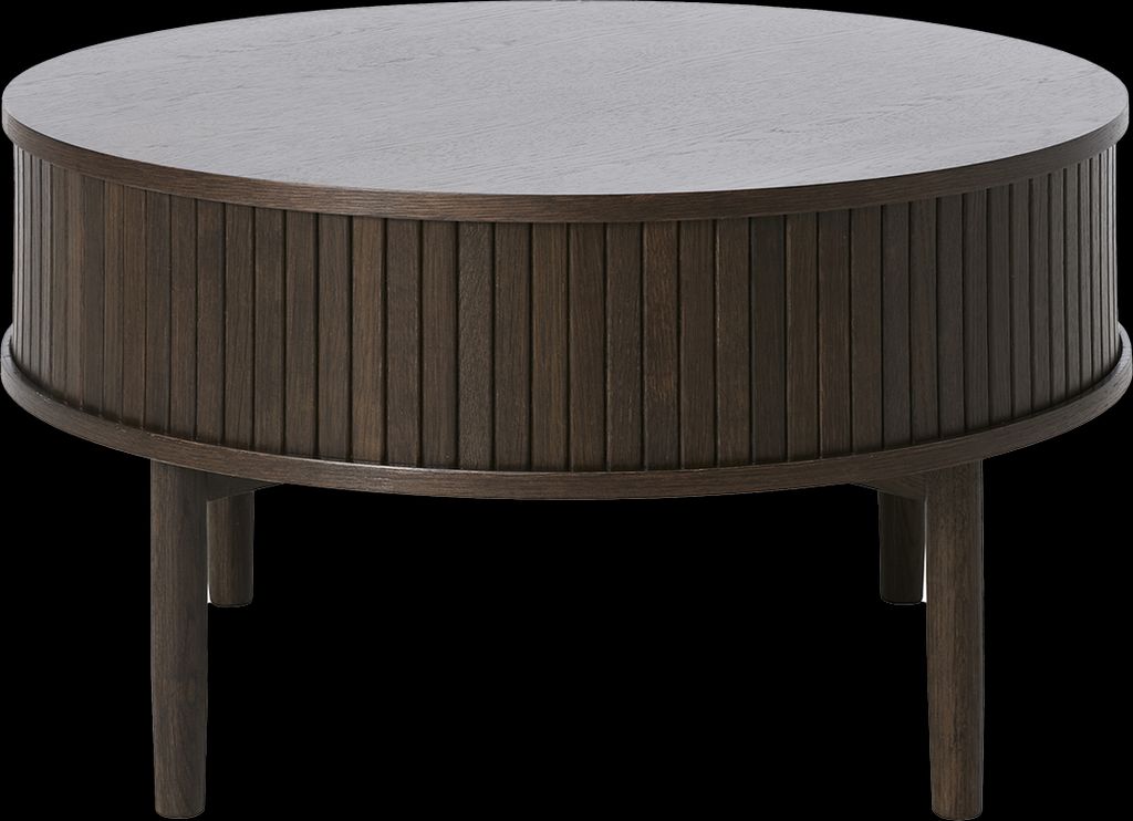 meta sofabord ø85cm, mørkebrun egetræ