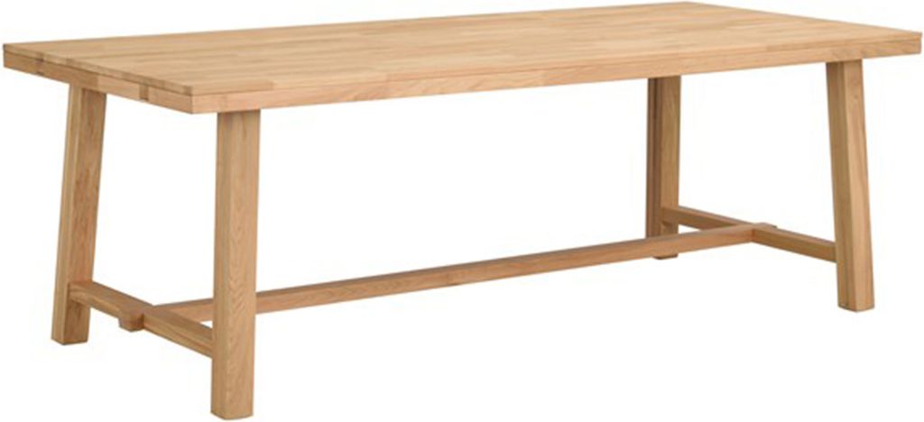 Spisebord Rowico Brooklyn 220Ã95 cm massiv eg med børstet lakeret finish FSC-certificeret