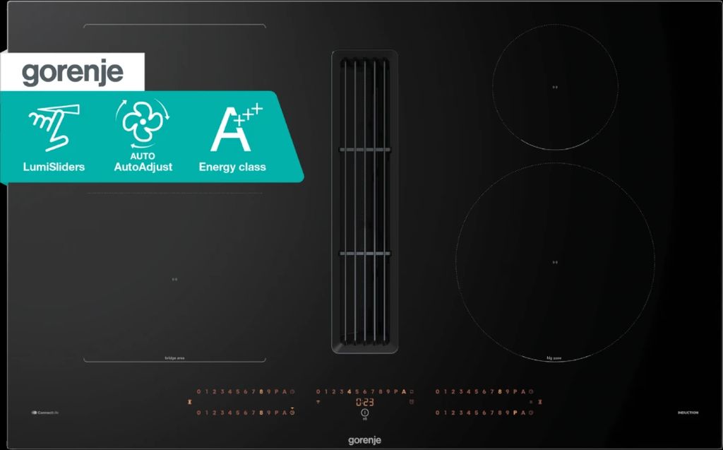 Gorenje GEH8433BSCWF Induktionskogeplade Med Integreret Emhætte