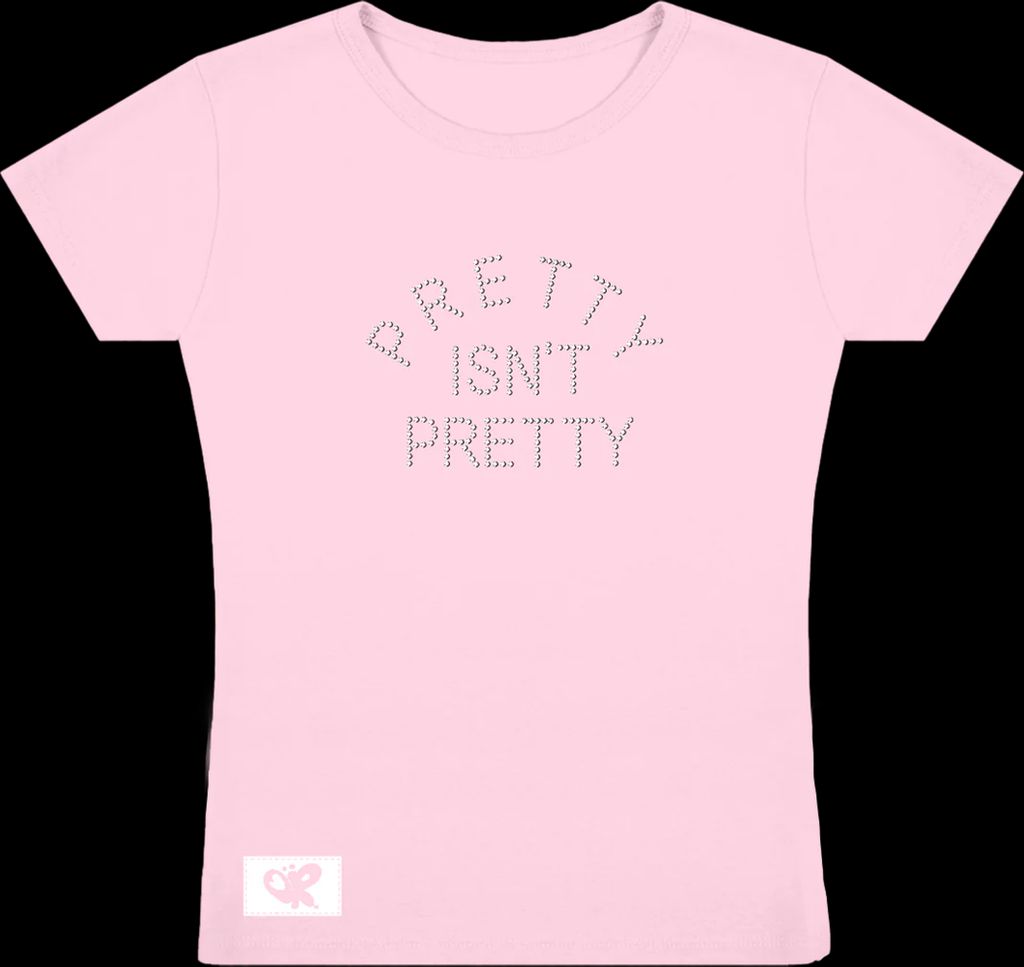 pretty isn't pretty rhinestone t-shirt