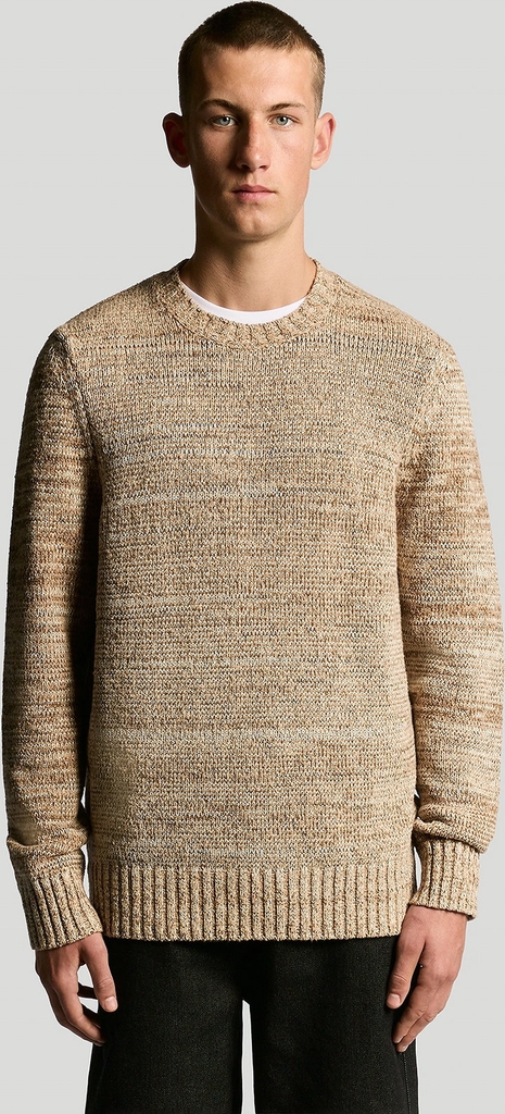 Lyle & Scott Multi Marl Crew Neck Jumper Beige