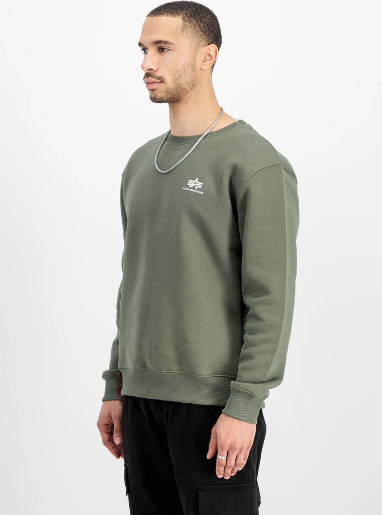 ALPHA INDUSTRIES Sweatshirt  oliven / hvid