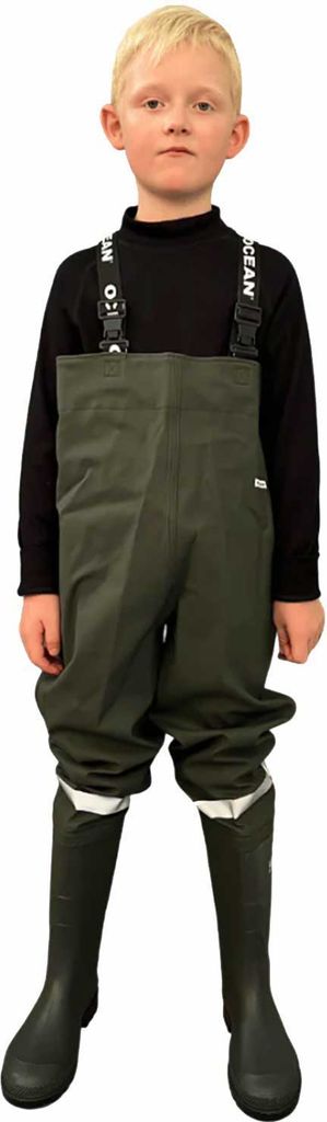 ocean junior waders mørk oliven