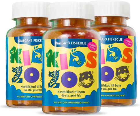 3 x kids zoo omega-3 fiskeolie (60 stk)