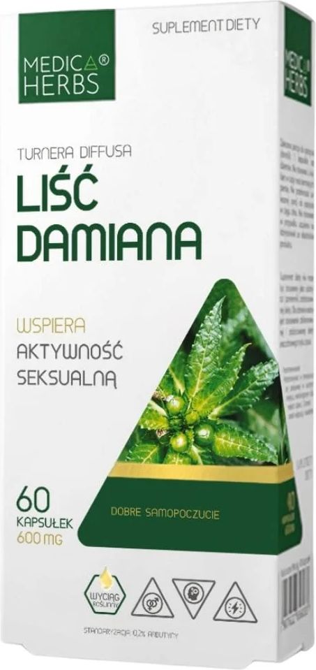 medica herbs damiana leaf 600 mg - 60 kapsler