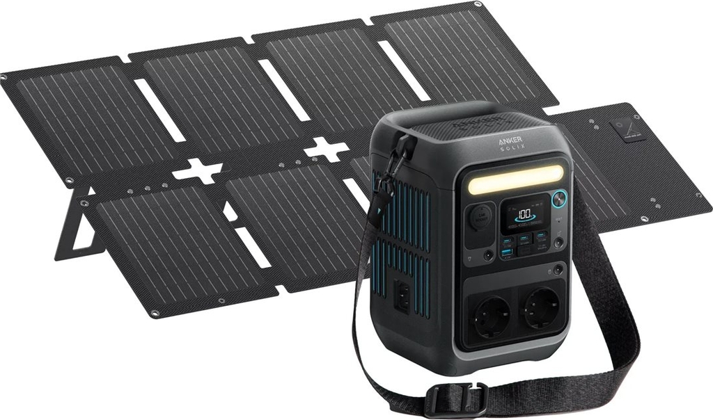 Anker Solix C300x DC Bærbar Powerstation Solpanel 60W