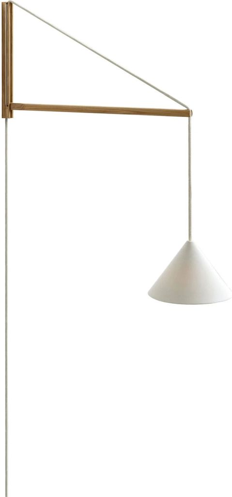 suspended wall lamp, oak, white (fsc 100 %)