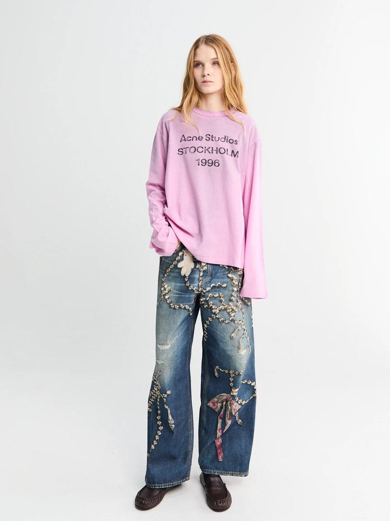 relaxed fit logo t-shirt i cotton candy pink