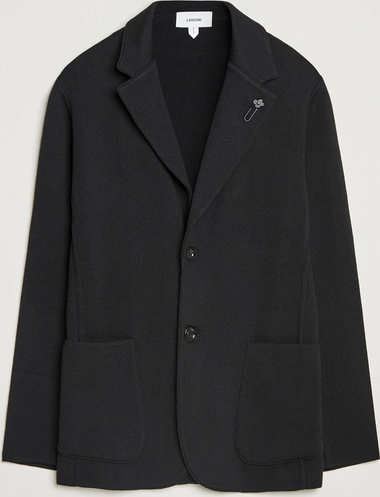 Lardini Knitted Wool Blazer - Black