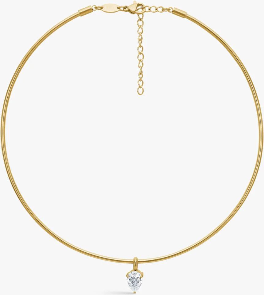 Camilla Krøyer Jewellery Teardrop Krystal Choker 18K Guldbelagt