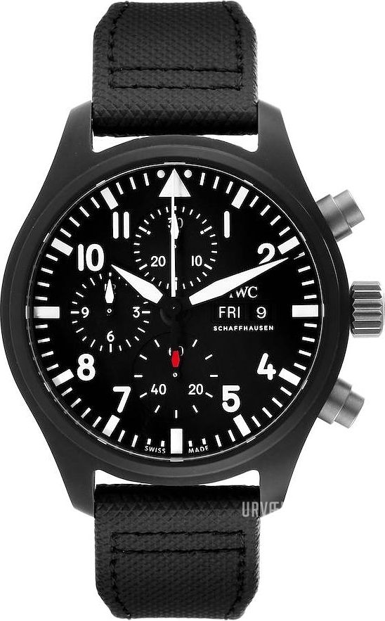 IWC IW389101 Pilots Herreur Sort Læder Ø45 mm