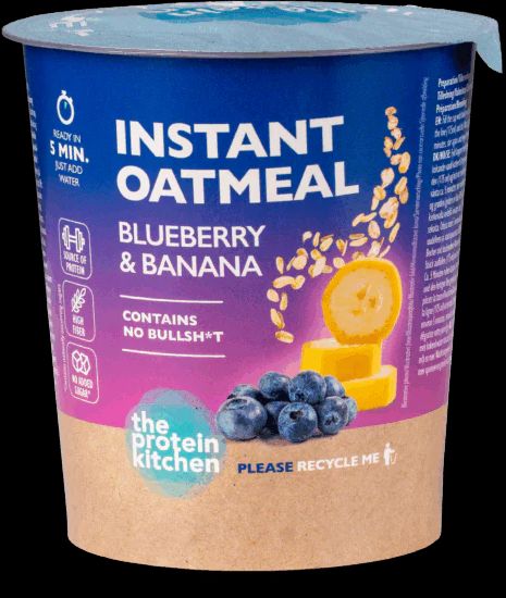 the protein kitchen instant oatmeal - blueberry & banana (60g)