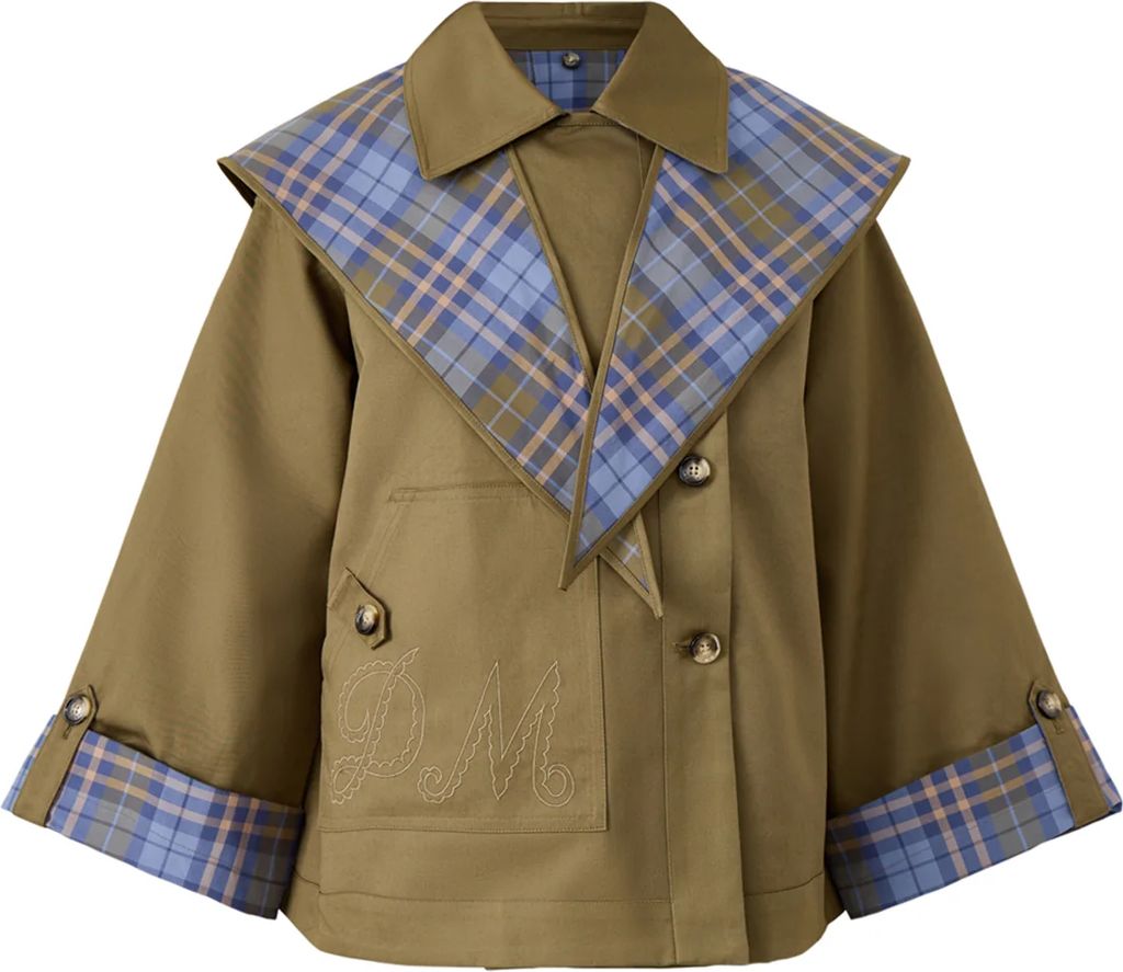 jerry crop trench coat olive organic cotton