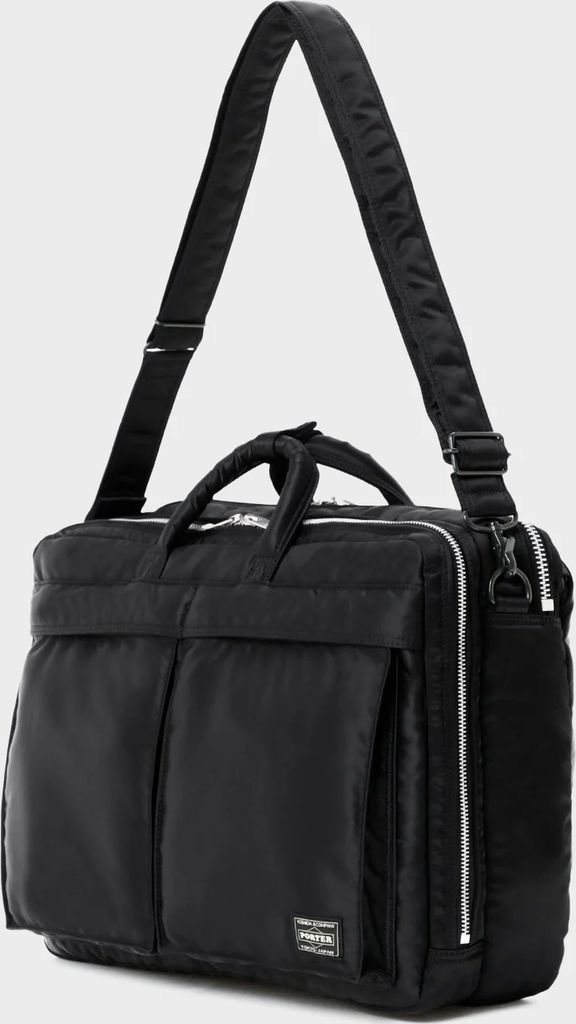 tanker 3way document bag w zip in black