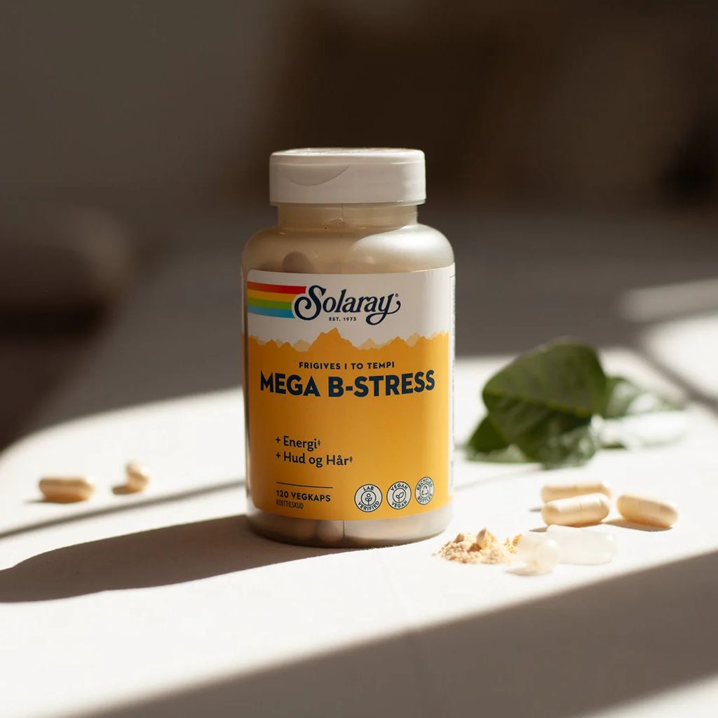 solaray - mega b-stress - 120 kapsler