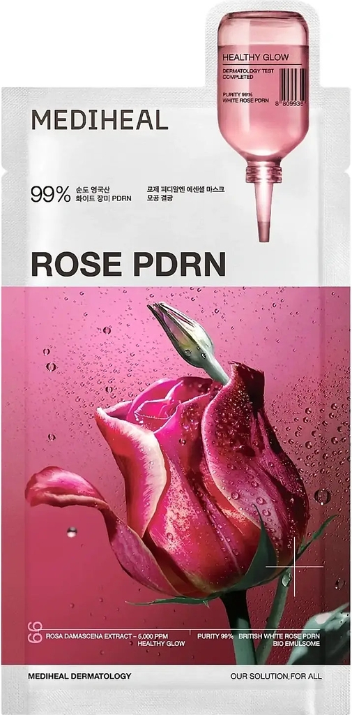 mediheal - rose pdrn essential mask healthy glow (1pcs.)