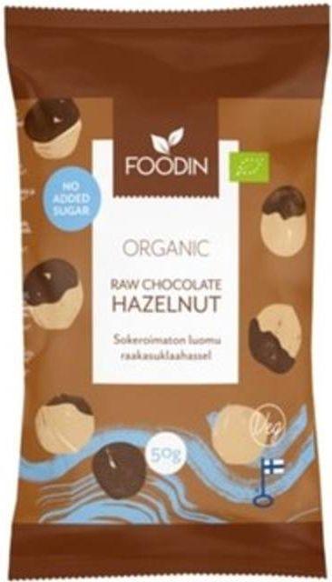 Foodin Organic Raw Chocolate Sugar Hazelnut 50g
