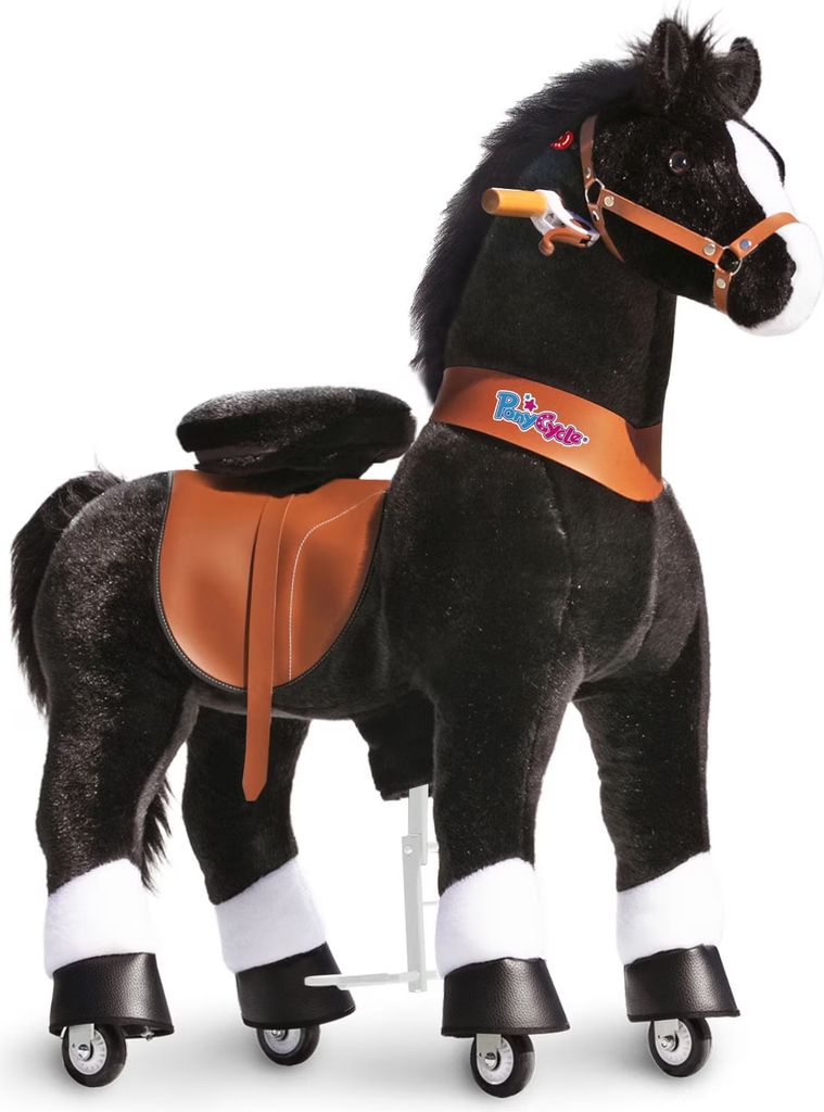 rid själv - häst, svart, vit mule, m/l