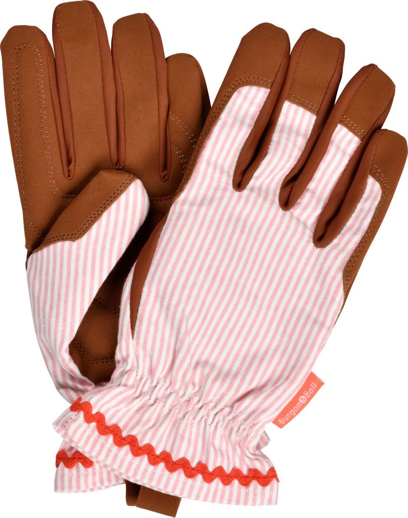 Burgon & Ball Striped Gardening Gloves Pink