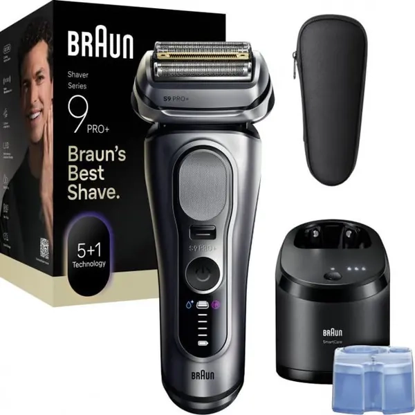 Elrakapparat - BRAUN - Series 9 9675CC - Torr och våt rakning - Inbyggd trimmer - Automatisk rengöring