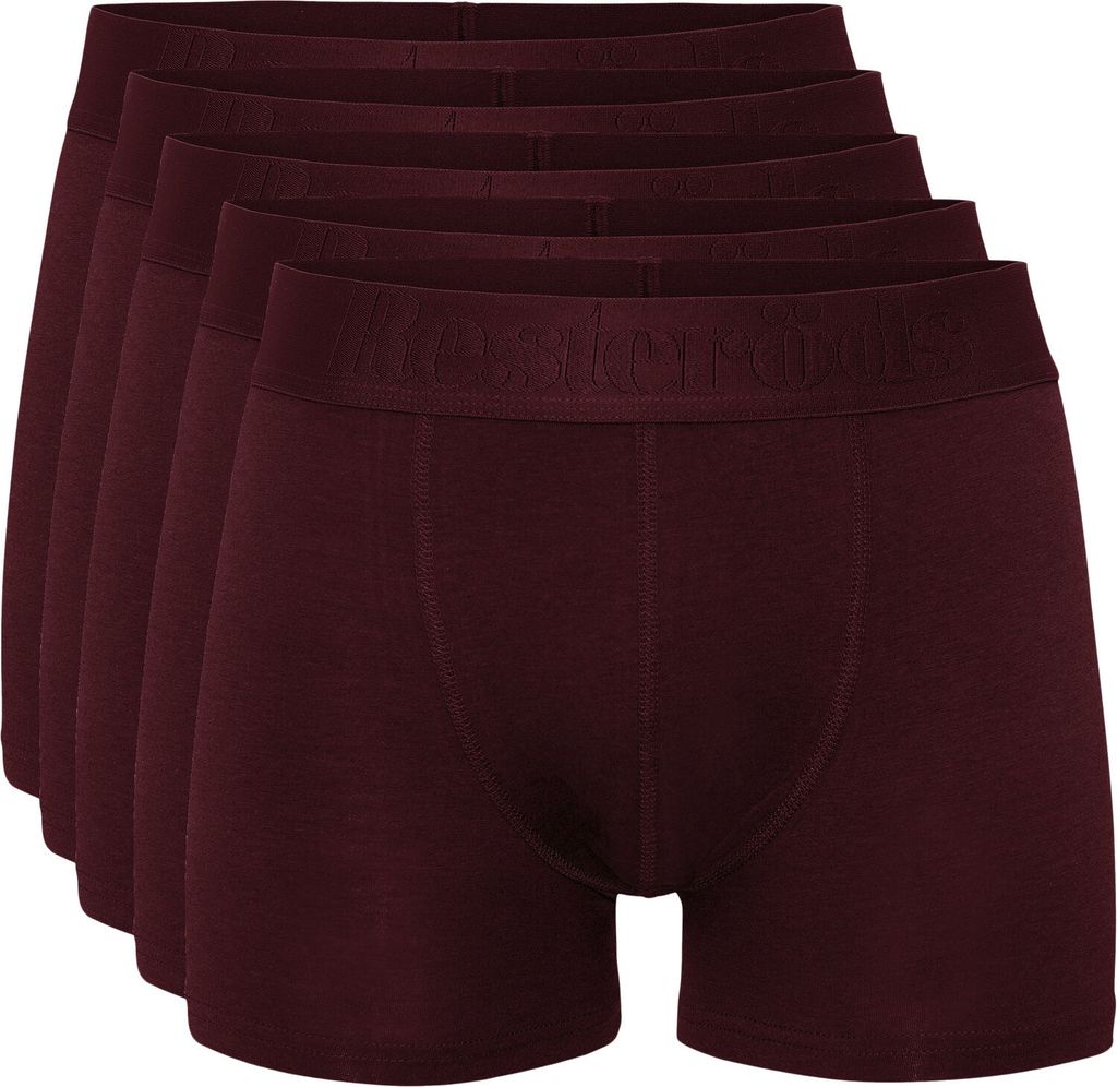 Resteröds Boxer Bamboo 5-pack - Burgundy