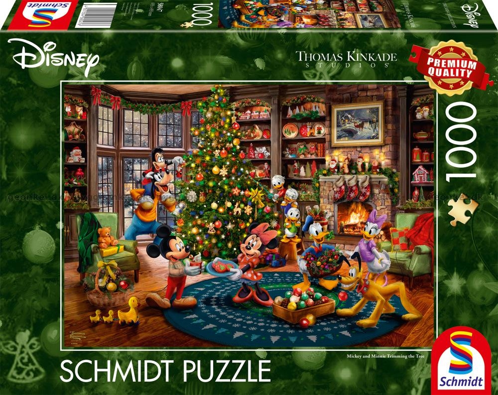 Disney, Mickey & Minnie Trimming The Tree Julpussel 1000 Bitar Schmidt