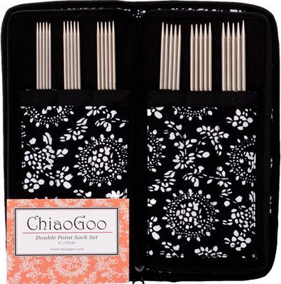 ChiaoGoo Strumpstickeset Rostfritt kirurgiskt stål 15 cm 2-3,25 mm 6 storlekar
