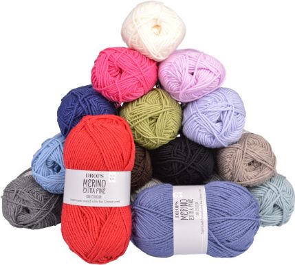 drops merino extra fine garn mix 07 lysebrun