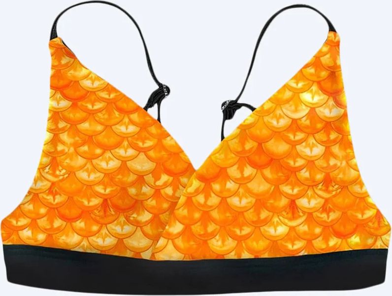 fin fun havfrue bikini top til piger uden flæser - tropical sunrise
