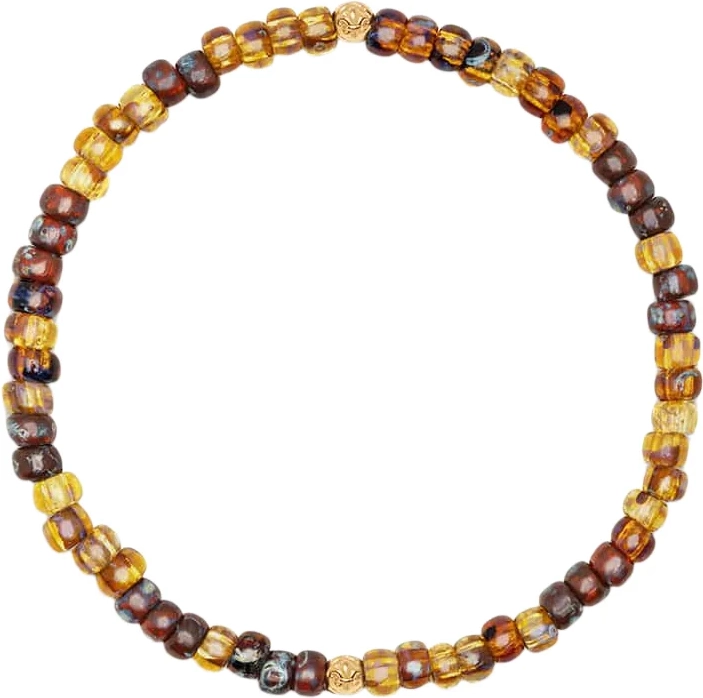 Nialaya Wristband With Amber Japanese Miyuki Beads M 