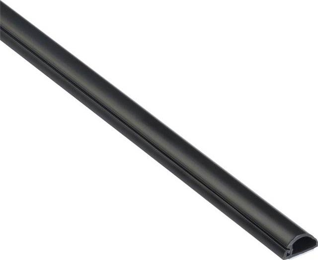 D-Line Black Semi-Circle Trunking 16mm 2M 8mm