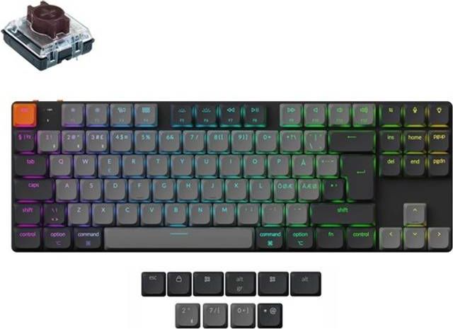 Keychron K1 V6 QMK RGB Aluminium Hot Swap Low Profile 2.0 Brown