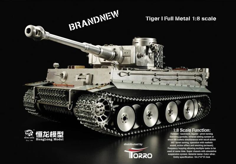 1/8 rc tiger i full metal version tank bb