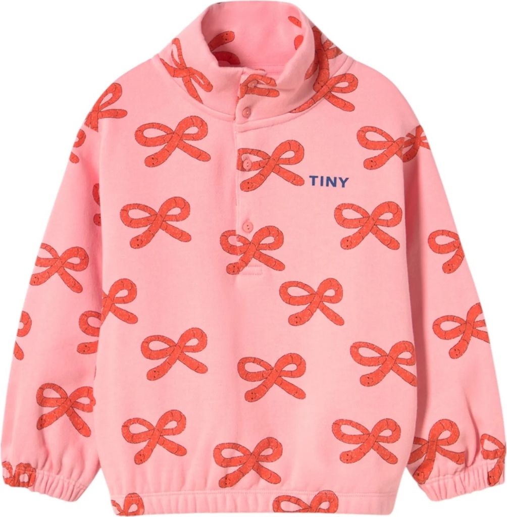TinyCottons Pink Worms Mockneck Sweatshirt 2 år